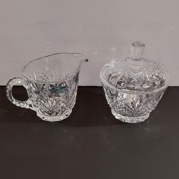 J G DURAND / Sugar & Creamer / CRYSTAL Set - Picture 2 of 5